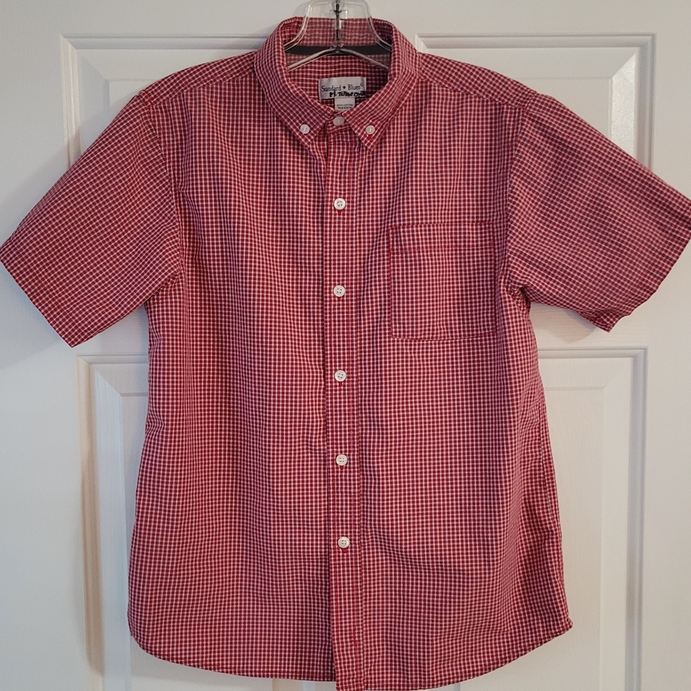 Red Checkered Short Sleeve Shirt